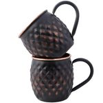 Staglife 16 Oz Rustic Black Moscow Mule Copper Mugs, Genuine Copper Cups for Moscow Mules Real Copper Mugs & Cups, 100% Pure Solid Copper Mug Cup Set of 2