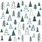 Maydahui Nordic Style Green Pine Wall Decal Triangle with Trees Wall Sticker (70 x 70 Inch) Abstract Art Forest Wall Decor Peel and Stick for Living room Kids Room Nursery Bedroom