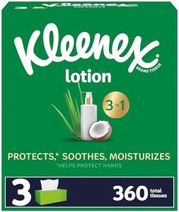 Kleenex Lotion Facial Tissues with Coconut Oil, 3 Flat Boxes, 120 Tissues Per Box, 3-Ply