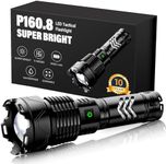 Glarylight Torches 250000 High Lumens Rechargeable Flashlight, Led Torch 6 Modes Super Bright IPX7 Waterproof USB-C Charging Tactical Flashlights, Powerful Flashlight for Emergencies Camping