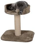 FURRLOVERS Activity Kitten Cat Tree - Hanging Ball | Top Seat | Jute Rope Scratching Post (Height 16 Inch) (Brown)