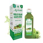 Axiom Wheat Grass Giloye Stem Juice 1000 ml | Detoxifies The Body | Herbal Juice for Healthy Life | Pack of 2| 100% Natural WHO-GLP,GMP,ISO Certified Product