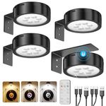 Wireless Picture Lights for Wall, Black 2600mAh USB Rechargeable Led Picture Frame Light Battery Operated Art Lights for Paintings Stick On Display Cabinet Light Remote Magnetic Spotlight for Decor