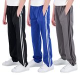 Real Essentials 3 Pack: Boys Active Tricot Sweatpants Track Pant Basketball Athletic Fashion Teen Sweat Pants Soccer Casual Girls Lounge Open Bottom Fleece Tiro Activewear Training -Set 2,XL (18-20)