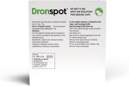 Dronspot Cat Worming Tablets, Medium Size – 2-Pack