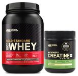 Optimum Nutrition (ON) Gold Standard 100% Whey (2 lbs/907 g) (Double Rich Chocolate) and Micronized Creatine Powder - 100 Gram, 33 Serves, 3g of 100% Creatine Monohydrate per serve