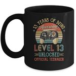 SKY DOT 13th Birthday Boy Official Teenager Level 13 Unlocked Game Printed Ceramic Tea/Coffee Mug (325ml)