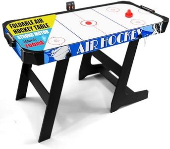 Seydrey 54“ Foldable Air Hockey Table with LED Scoreboard & 12V Motor, Portable Game for Kids & Adults, Easy-Fold Design