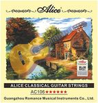 Nylon Classical Guitar Strings, Alice 3 Pack Classical Guitar String 6 Strings Set - Silver Plated Copper Alloy Winding - Nylon Core - Hard Tension 0285-044