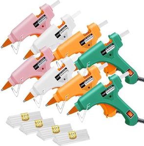 Hot Glue Gun Kit with 40 Glue Sticks and Anti-Scalding Nozzles, 8 Pack Fast Preheating Mini Hot Melt Gun Set for Crafts, DIY Arts, Class Projects, School, Home Repairs - Multicolors