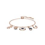 Swarovski Symbolic bracelet, Infinity, evil eye and horseshoe, Blue, Rose-gold tone plated