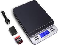 Fuzion Shipping Scale, Accurate Digital Postal Scale 86 lb/0.1 oz with Hold and Tare Function, LCD Display, Auto-Off, Postage Scale for Packages and Mailing, Battery and AC Adapter Included