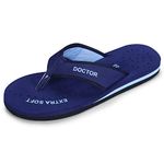 DOCTOR EXTRA SOFT Doctor Slippers for Women Orthopedic Diabetic Pregnancy Non Slip Lightweight Comfortable Flat Casual Stylish Dr Chappals and House Flip flops For Ladies and Girl’s D-22-Blue-7 UK