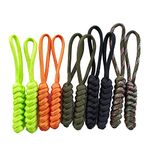 Paracord Zipper Pull 4" Knife Lanyards Keychain Backpack Lanyards Pull Hand Woven Pull Cord Zipper 10 Set