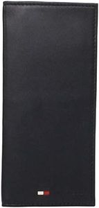 Tommy Hilfiger mens Leather Secretary wallets, Black, One Size US