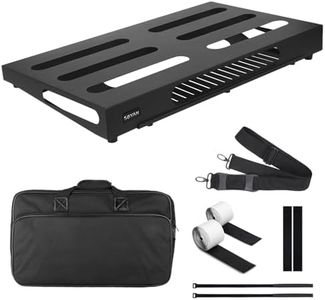 SOYAN 22" x 12.5" Guitar Pedal Board with Power Supply Tray, Carry Bag & Mounting Tapes Included (Black, SPB-22S)