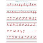 Ashley Productions Smart Poly Single Sided PosterMat Pals Space Savers, D'Nealian Cursive Handwriting, 13" x 9.5"