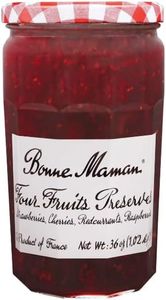 Bonne Maman Four Fruit Preserves 36 oz – Premium French Jam with Cherries, Strawberries, Raspberries & Red Currants, Large Family Size Jar