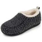 RockDove Women's Nomad Faux Shearling Lined Closed Back Slipper, Size 8-9 US Women, Dark Grey