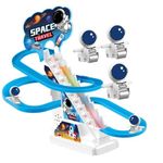 Brand Conquer Astronaut Slide Toy Set, Funny Automatic Stair-Climbing Astronaut Cartoon Race Track Set Little Lovely Astronaut Slide Toy Escalator Toy with Lights and Music (Astronaut Track Set)