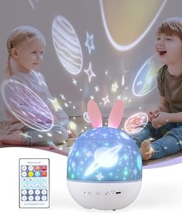 Night Light Kids, Star Night Light Projector with Music Remote, 360° Rotating Baby Night Lights, Star Projector Toys for Toddler Children Girls Birthday Decorations Children Room Decor