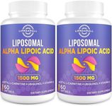 Liposomal Alpha Lipoic Acid 1500mg - with Acetyl-L-Carnitine 900mg & Ubiquinol 100mg & Vitamin E 15mg，ALA Supplement for Antioxidants Energy, 60 Softgels (2 Bottle)