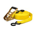 Trion Products Ratchet Straps with S Hooks for Securing Motorcycles and Cargo, Heavy Duty Tie Down Belts, Polyester Webbing, 1 Inch x 10 Feet, Yellow