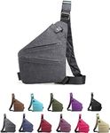 Anti Theft Travel Bag, Slim Sling Bag, Cross Body Travel Bag, Crossbody Travel Bag for Women Men (Gray,Left shoulder)