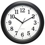 KIZLOC 32cm Sealed Outdoor Garden Clocks Waterproof, Durable Silent Non-Ticking Battery Operated Quartz Wall Clock for Garden, Patio, Pool, Bathroom, Home (Black)