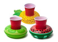 BigMouth Inc. Inflatable 3 Pack Tropical Fruits Pool Drink Holder/Floats Beverage Boats for Pool, Hot Tub or Bath | Pack of Three Watermelon, Pineapple and Lime | 19 cm x 19 cm x 8 cm