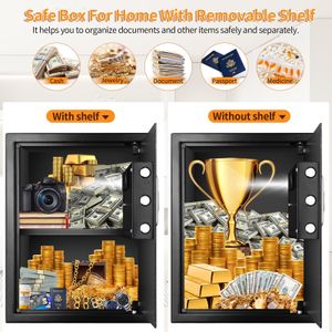 Mejasg 52L Large Fireproof Safe – Secure Home Storage Box