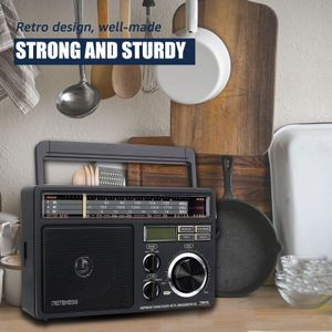 Retekess TR618 Portable FM/AM/SW Radio – Digital Vintage, USB, Black