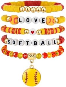 Trinckle Softball Gifts for Girls, Softball Bracelet Easter Basket Stackable Game Day Bracelets as Senior Night Team Gifts for Women,Softball Girls Mom Accessories Coach Jewelry as Sports Lover Outfit