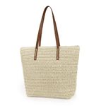 Women Straw Woven Tote Large Beach Handmade Weaving Shoulder Bag Purse Straw Hobo Handbag
