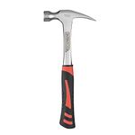 Claw Hammer by Barbarossa – 16Oz Straight Claw Hammer – Polished Carbon Steel & Fiberglass Handle – Anti-Vibe Shaft – Comfortable & Ergonomic Grip – Ideal Hand Tool for Nail Removal, Home Use