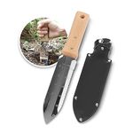 Nisaku NJP650 Japanese Hori Garden Landscaping Digging Tool with Stainless Steel Blade & Sheath, 7.25"