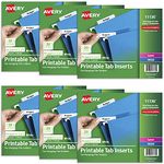 Avery WorkSaver Tab Inserts, 2 Inches, White, 100 Inserts Per Pack, 6 Packs, 600 Inserts Total (11136)