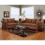 FUNTERIOR Hamilton 5- to 6-Person Sofa Fabric Brown Sofa Set
