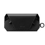 VULKIT Leather Soft Glasses Case, Portable Eye Glasses Case for Women & Men, Slim Sunglass Case, Unisex Eyeglass Case, Fit Most Standard Eyeglasses and Sunglasses, Black
