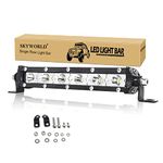 SKYWORLD Ultra-Slim Single Row LED Light Bar, 7 inch 30W Spotlight Fog Driving Light Roof Bumper Light Bars for Trucks Boat ATV UTV SUV