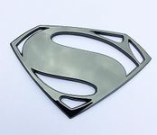 Fan Emblems Superman Logo 3D Car Emblem Black Chrome, Batman v Superman: Dawn of Justice BvS Automotive Sticker Decal Badge Flexes to Fully Adhere to Cars, Motorcycles, Laptops, Windows, Most Things