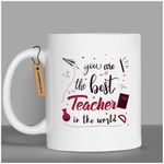 Jhingalala Gift for Teachers I Happy Teachers Day Printed Ceramic Coffee Mug 325 ml I Teachers Day Gift for Sir Madam I Coffee Mug for Teacher Gift (Best Teacher)