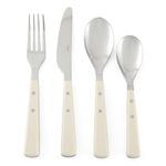 Martha Stewart Watercliffe 16 pc Flatware Set Stainless Steel w/ABS Handle - Linen