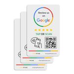 TapFive Review Tap Stickers by TapFive (3-Pack) Compatible with Google Reviews - Smart Tap NFC & QR for Instant Reviews - All Phones Compatible - Boost Business Reviews Quickly (3 Stickers)