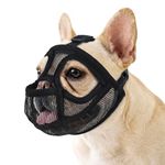 Short Snout Dog Muzzle for French Bulldog – Extended Front Allows Panting Drinking & Tongue Out | Anti Biting & Anti Scavenging | Ideal for Grooming Walking Vet (Black XXS)