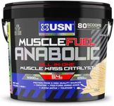 USN Muscle Fuel Anabolic Vanilla All-in-one Protein Powder Shake (4kg): Workout-Boosting, Anabolic Protein Powder for Muscle Gain - New Improved Formula