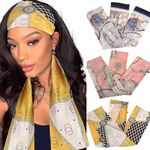 Xtrend 3Pcs Satin Edge Laying Scarf Wrap for Hair Wigs Fashion Laying Scarf for Headband Wigs Yoga Sport Makeup Hand Handle Wraps Double Sided Stain Headwrap Scarf Tie