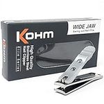 Kohm WHS-440L Heavy Duty, Curved Blade, Wide Jaw Toenail Clippers for Thick Nails, Large Nail Clippers for Men, Seniors, Women, Nail Clipper with File
