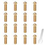 HIKUDIY 16PCS Volcano Hot Ends Brass Nozzles Kit - 8PCS 0.4mm, 2PCS 0.2mm, 0.6mm, 0.8mm, 1.0mm Nozzles Kit 3D Printer Parts for Vyper, Kobra Plus, Kobra Max