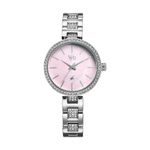 Fastrack Vyb Diva Quartz Analog Pink MOP Dial Steel Alloy Strap Watch for Women-FV60055SM01W